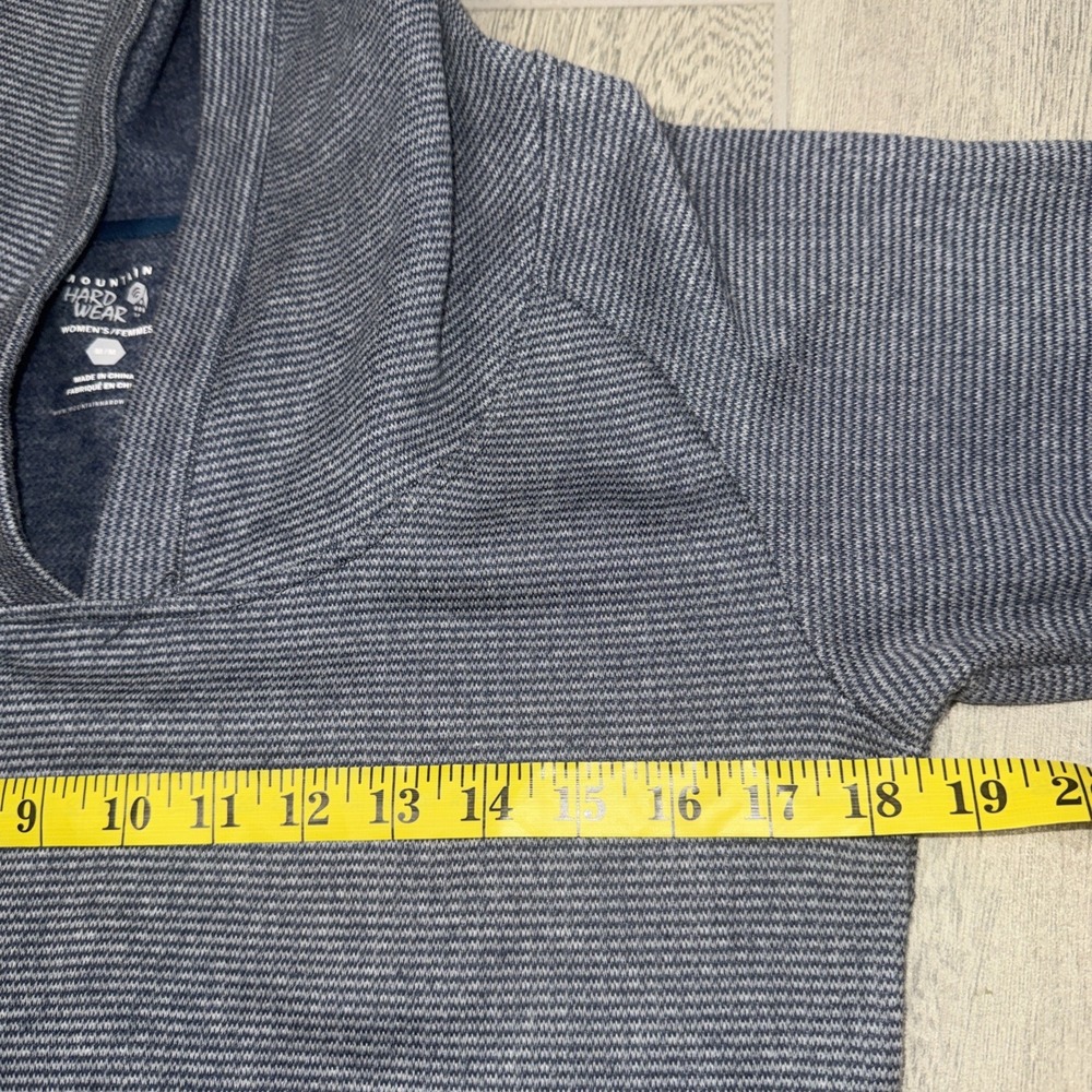 Mountain Hardwear Lampira Fleece Hooded Tunic Dress Women's M Blue Gray Grunge - Picture 6 of 9